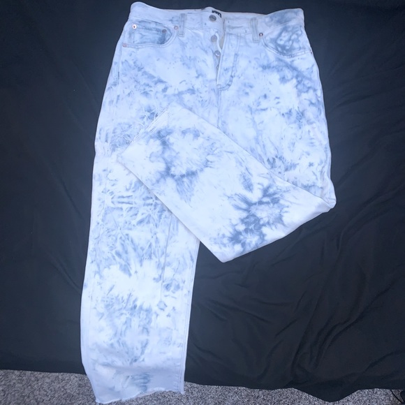 GAP Denim - Gap Jeans Boyfriend Blue and White Acid Wash with Rips Denim Pants